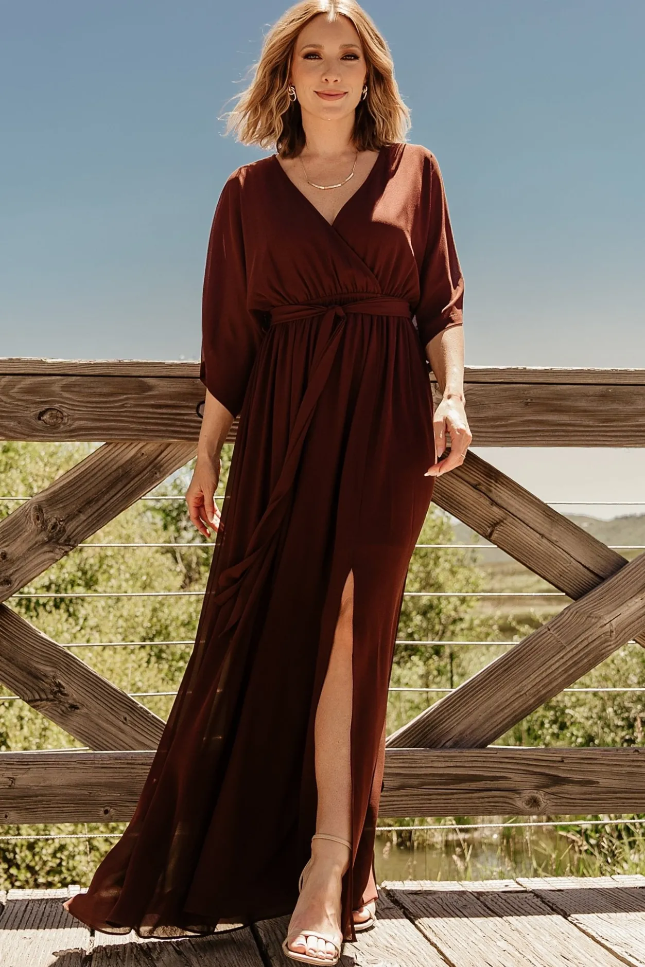Hot Baltic Born Kia Kimono Maxi Dress | Mahogany