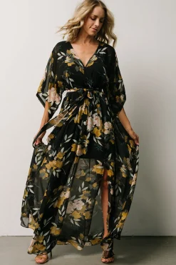 Best Baltic Born Kia Kimono Maxi Dress | Midnight Floral MidnightFloral