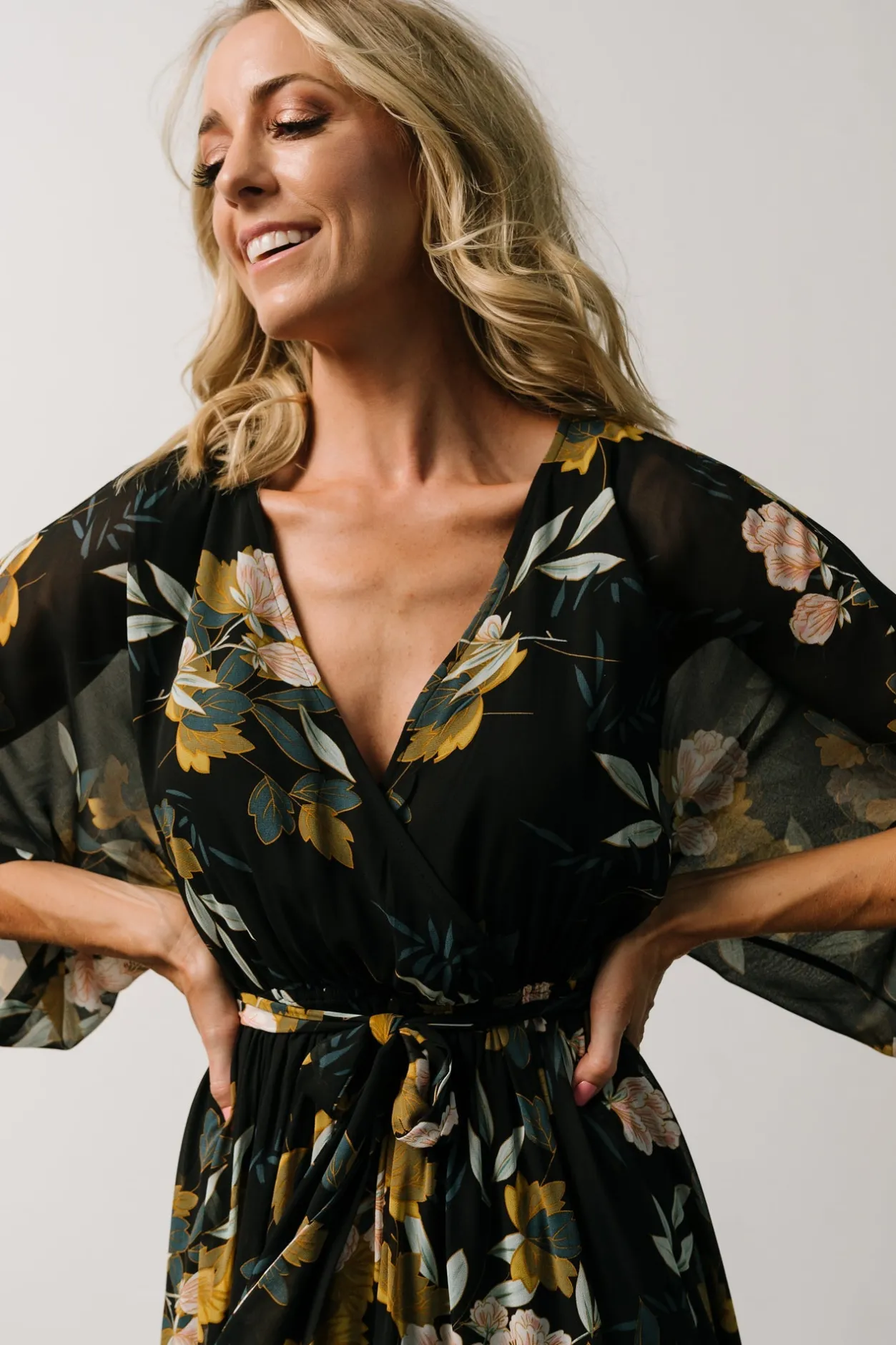 Best Baltic Born Kia Kimono Maxi Dress | Midnight Floral MidnightFloral