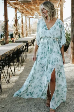 Fashion Baltic Born Kia Kimono Maxi Dress | Sage Floral SageFloral