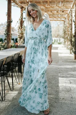Fashion Baltic Born Kia Kimono Maxi Dress | Sage Floral SageFloral