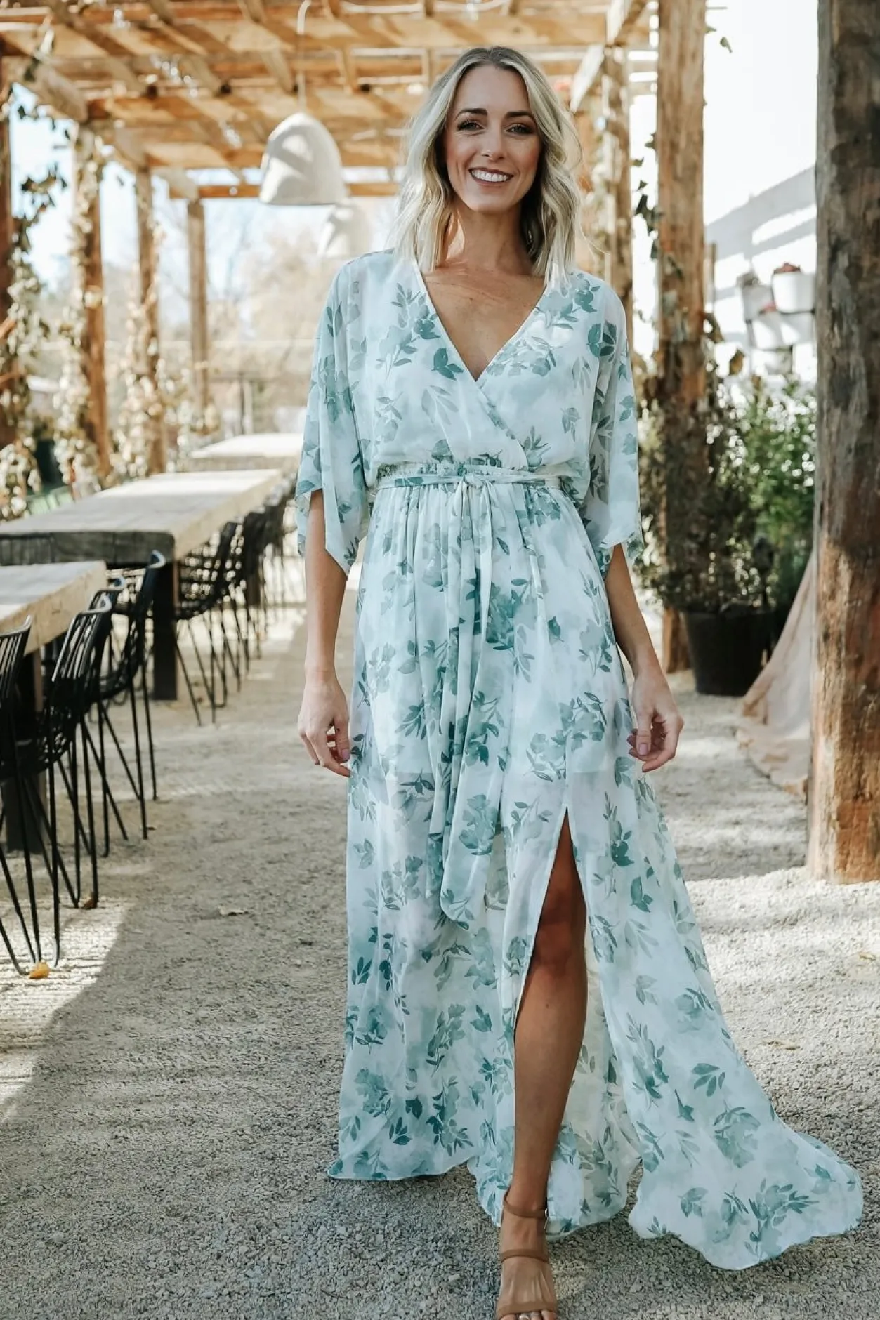 Fashion Baltic Born Kia Kimono Maxi Dress | Sage Floral SageFloral