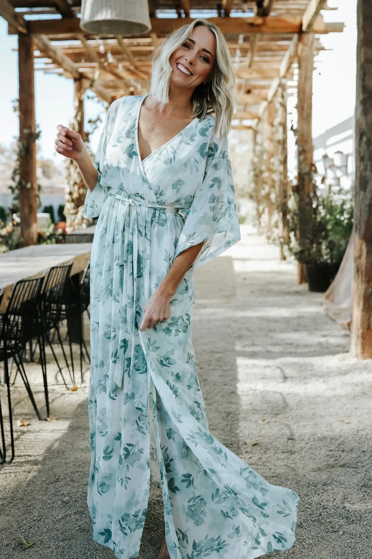 Fashion Baltic Born Kia Kimono Maxi Dress | Sage Floral SageFloral