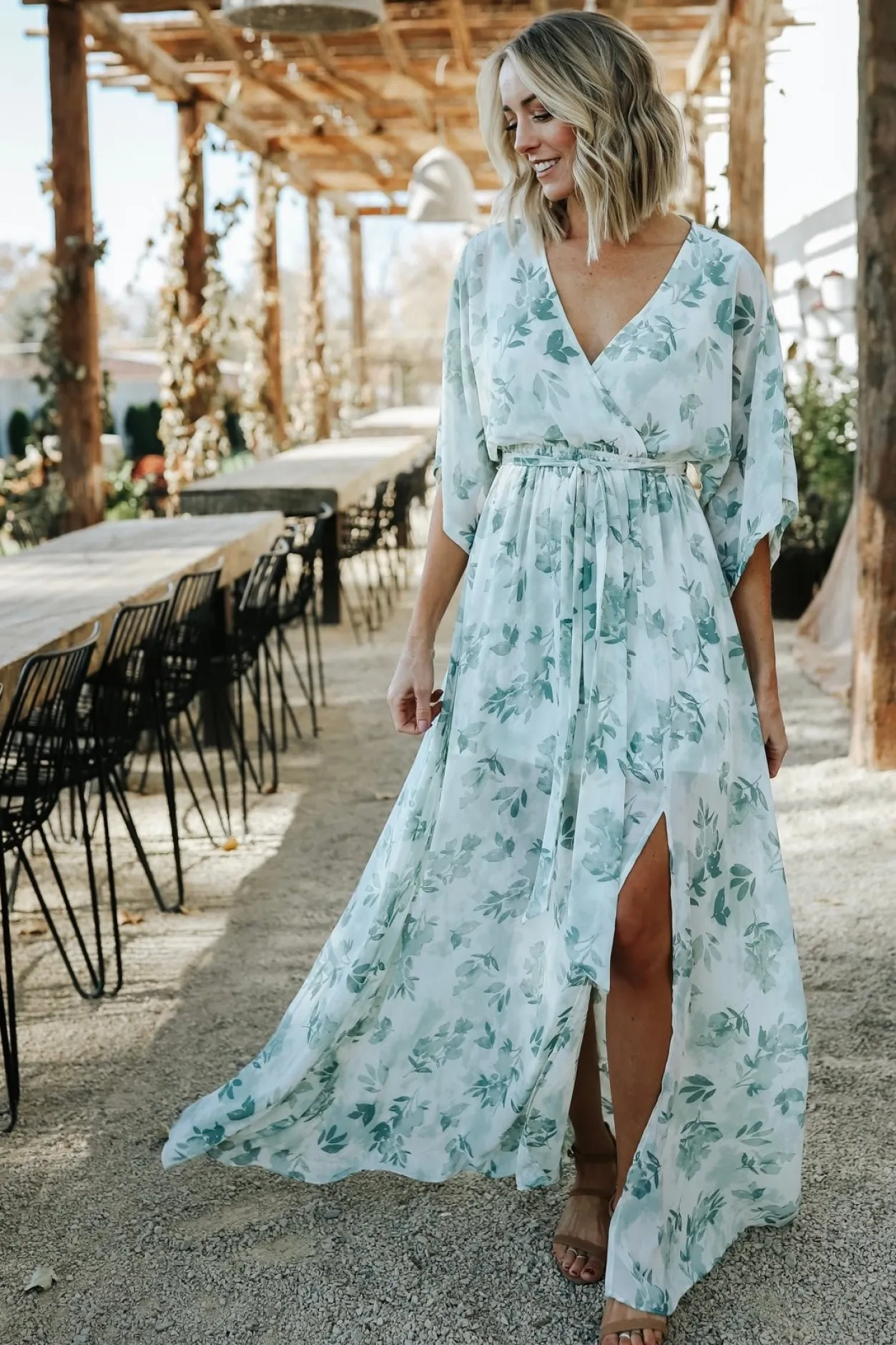 Fashion Baltic Born Kia Kimono Maxi Dress | Sage Floral SageFloral