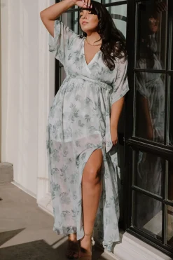 Fashion Baltic Born Kia Kimono Maxi Dress | Sage Floral SageFloral