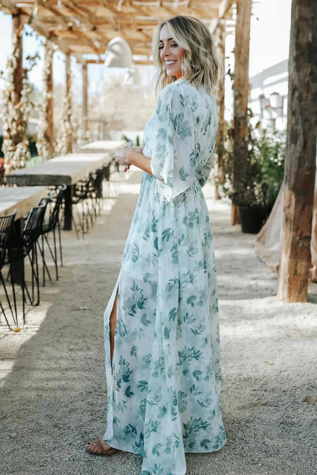 Fashion Baltic Born Kia Kimono Maxi Dress | Sage Floral SageFloral