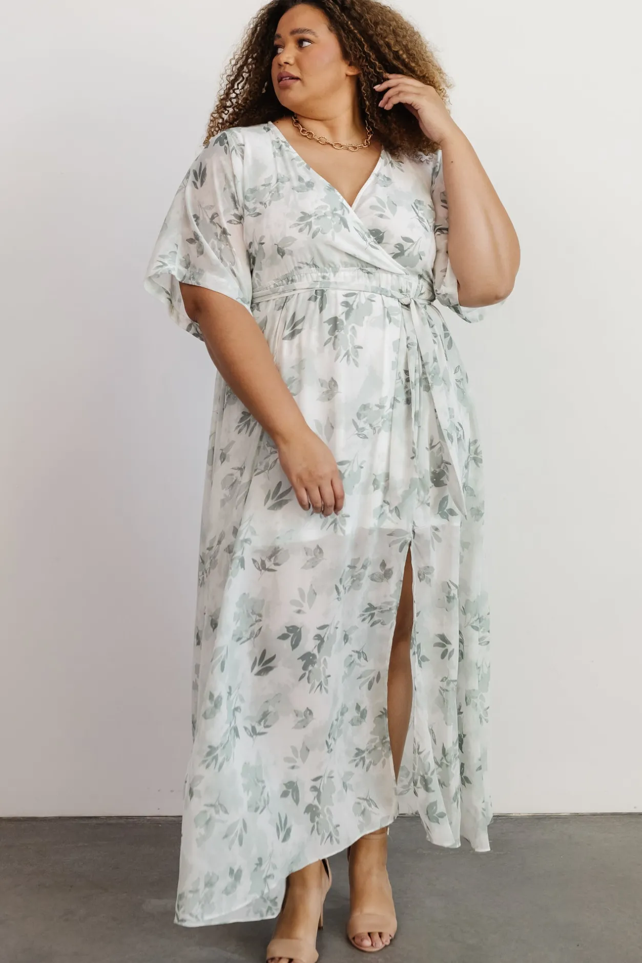 Fashion Baltic Born Kia Kimono Maxi Dress | Sage Floral SageFloral