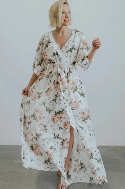 Sale Baltic Born Kia Kimono Maxi Dress | White Floral WhiteFloral