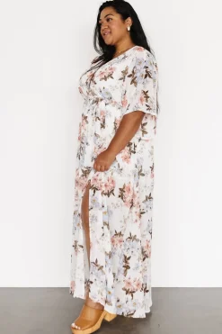 Sale Baltic Born Kia Kimono Maxi Dress | White Floral WhiteFloral
