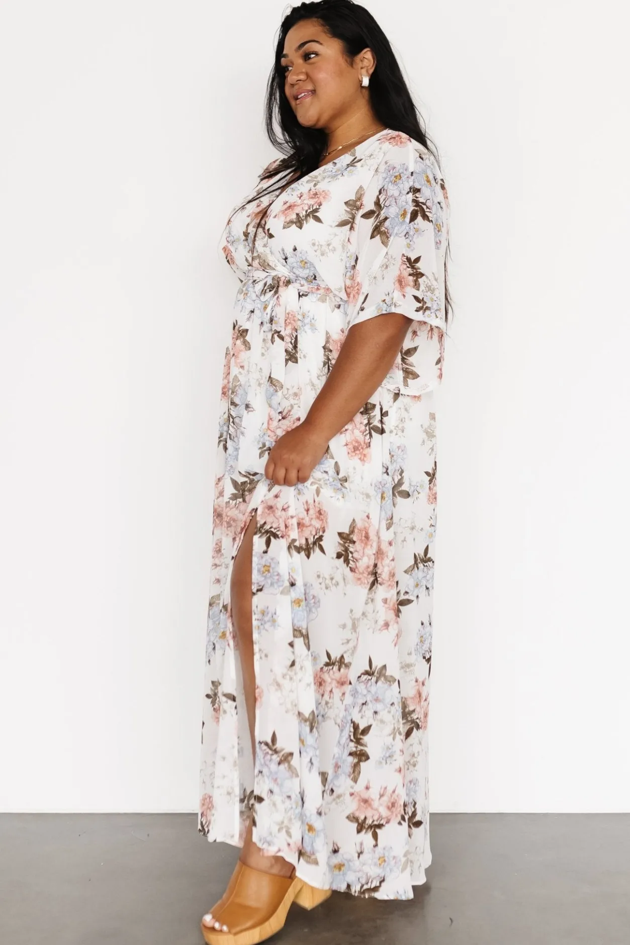 Sale Baltic Born Kia Kimono Maxi Dress | White Floral WhiteFloral