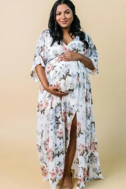 Sale Baltic Born Kia Kimono Maxi Dress | White Floral WhiteFloral