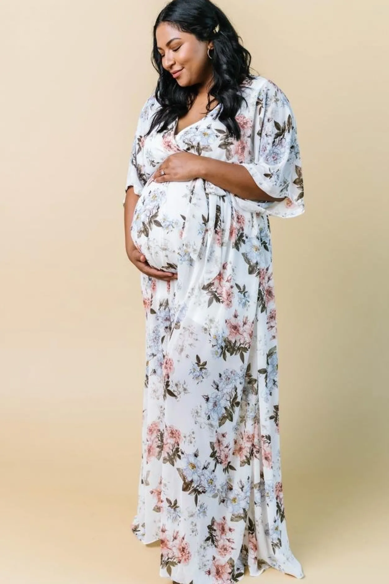 Sale Baltic Born Kia Kimono Maxi Dress | White Floral WhiteFloral