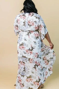 Sale Baltic Born Kia Kimono Maxi Dress | White Floral WhiteFloral
