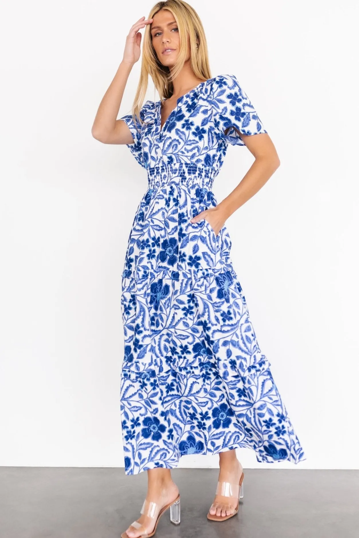 Outlet Baltic Born Kiana Poplin Maxi Dress | Blue Multi BlueMulti