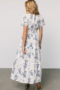 Fashion Baltic Born Kiana Poplin Maxi Dress | Off White + Blue OffWhite+Blue