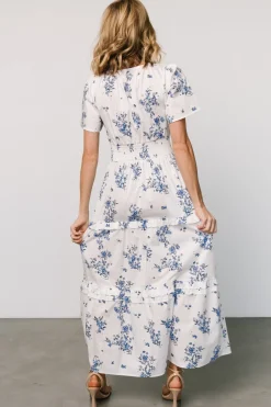Fashion Baltic Born Kiana Poplin Maxi Dress | Off White + Blue OffWhite+Blue