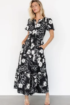 Fashion Baltic Born Kiana Poplin Maxi Dress | Black + Cream Black+Cream