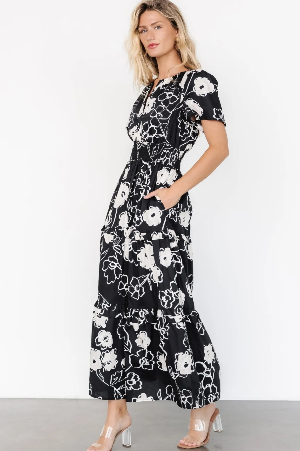 Fashion Baltic Born Kiana Poplin Maxi Dress | Black + Cream Black+Cream
