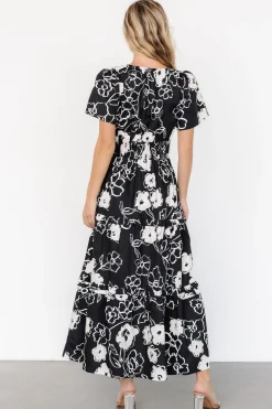 Fashion Baltic Born Kiana Poplin Maxi Dress | Black + Cream Black+Cream