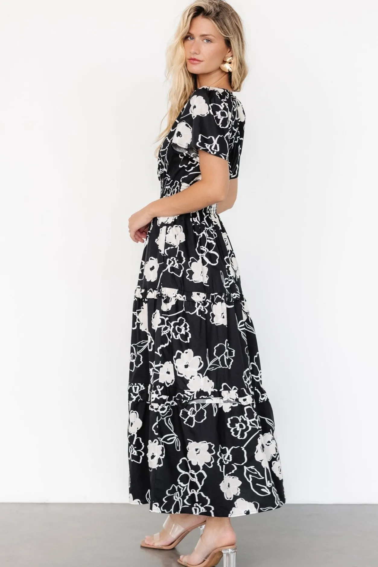 Fashion Baltic Born Kiana Poplin Maxi Dress | Black + Cream Black+Cream