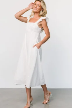 Clearance Baltic Born Kiara Eyelet Midi Dress | Off White OffWhite