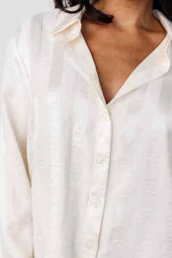 Sale Baltic Born Kieran Striped Button Up Top | Cream