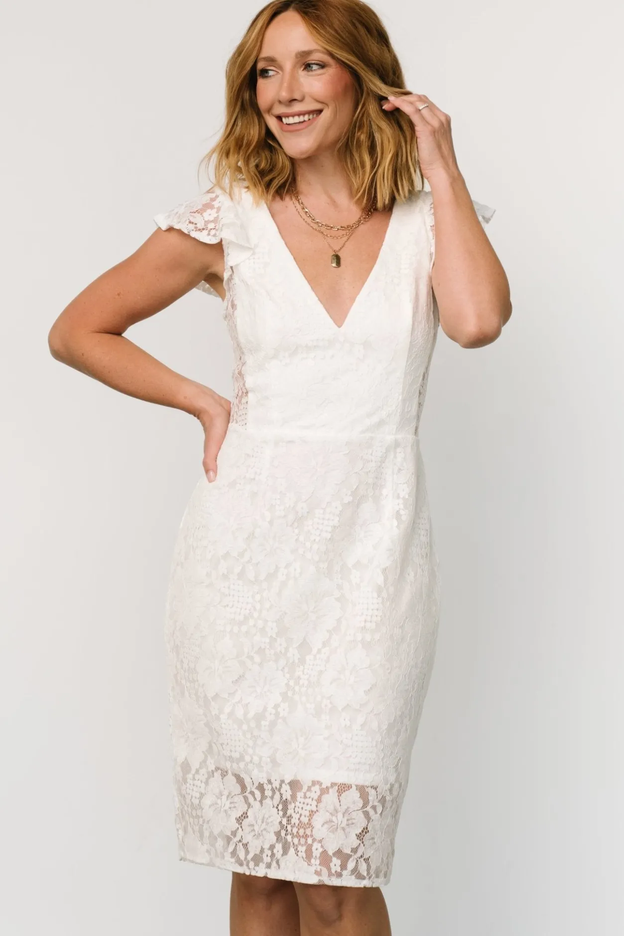 Sale Baltic Born Kimber Lace Dress | Off White OffWhite