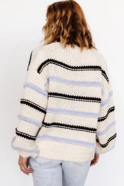 Sale Baltic Born Kimmy Chunky Knit Cardigan | Cream + Lilac Cream+Lilac