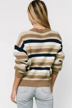 Hot Baltic Born Kira Striped Sweater | Navy + Sage Multi Navy+SageMulti