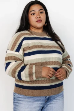 Hot Baltic Born Kira Striped Sweater | Navy + Sage Multi Navy+SageMulti