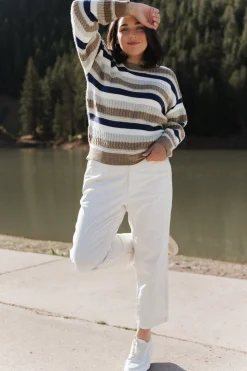 Hot Baltic Born Kira Striped Sweater | Navy + Sage Multi Navy+SageMulti
