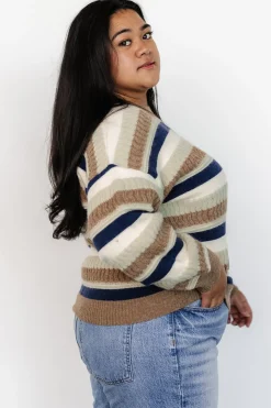 Hot Baltic Born Kira Striped Sweater | Navy + Sage Multi Navy+SageMulti
