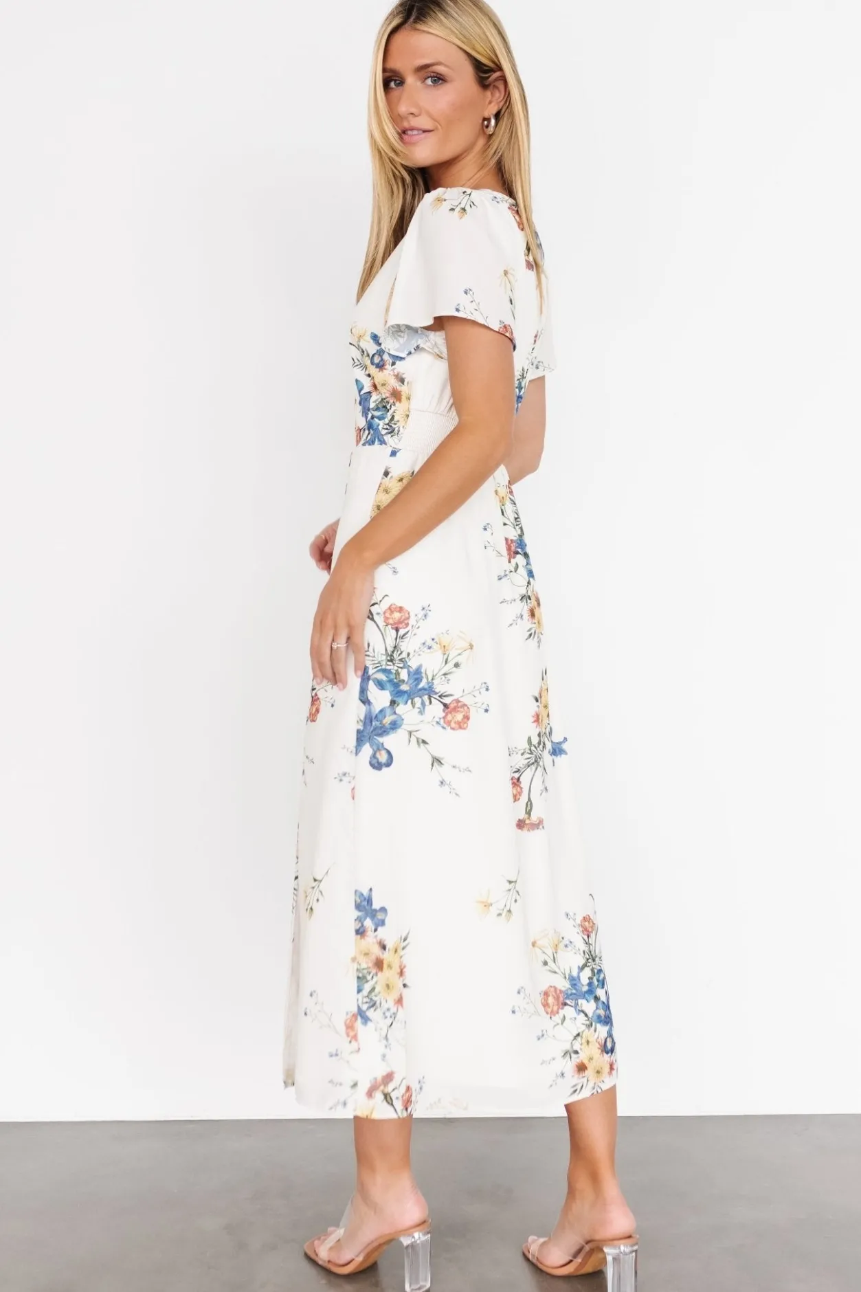 Online Baltic Born Kirsten Midi Dress | Cream Floral CreamFloral