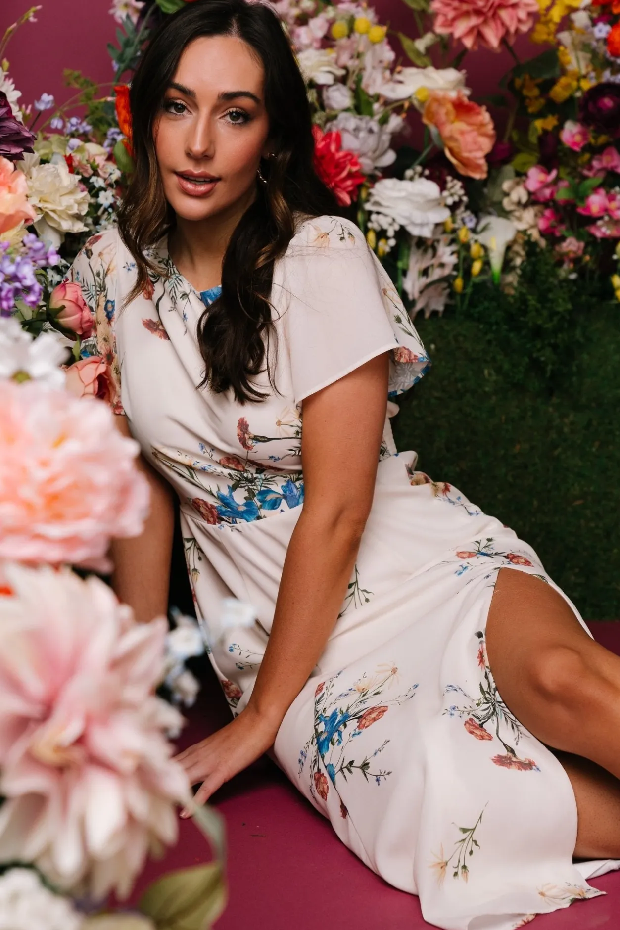 Online Baltic Born Kirsten Midi Dress | Cream Floral CreamFloral