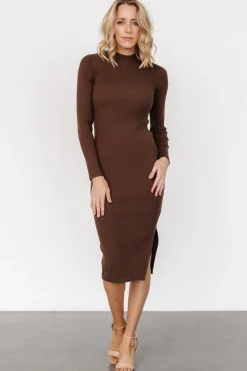 Outlet Baltic Born Knightsbridge Ribbed Sweater Midi Dress | Brown