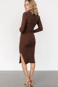 Outlet Baltic Born Knightsbridge Ribbed Sweater Midi Dress | Brown