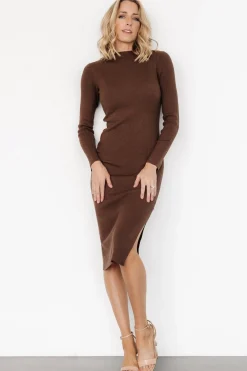Outlet Baltic Born Knightsbridge Ribbed Sweater Midi Dress | Brown