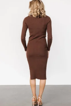 Outlet Baltic Born Knightsbridge Ribbed Sweater Midi Dress | Brown