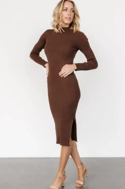Outlet Baltic Born Knightsbridge Ribbed Sweater Midi Dress | Brown