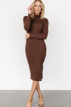 Outlet Baltic Born Knightsbridge Ribbed Sweater Midi Dress | Brown