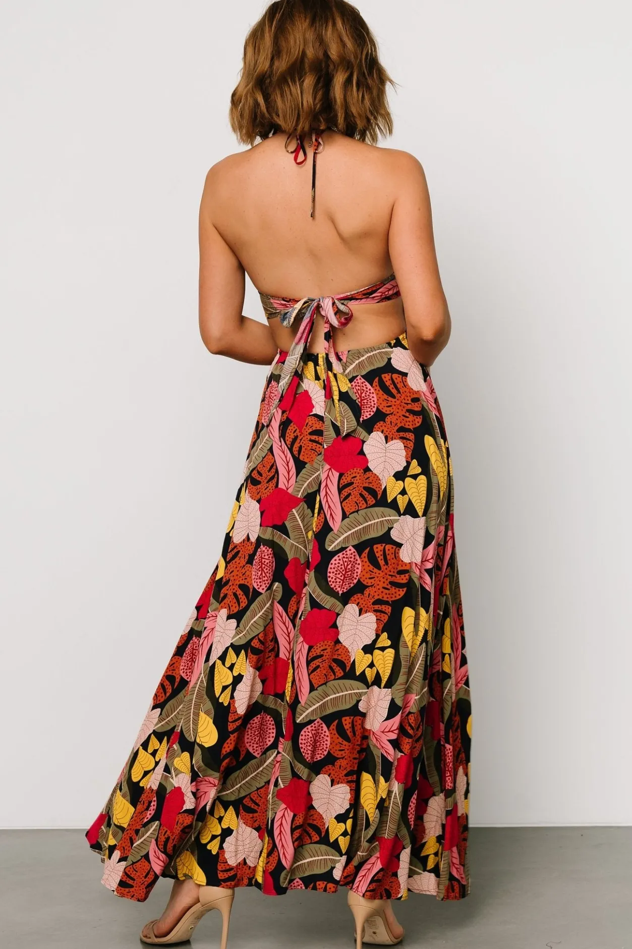 Hot Baltic Born Kota Halter Maxi Dress | Navy Multi Print NavyMultiPrint