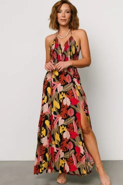 Hot Baltic Born Kota Halter Maxi Dress | Navy Multi Print NavyMultiPrint