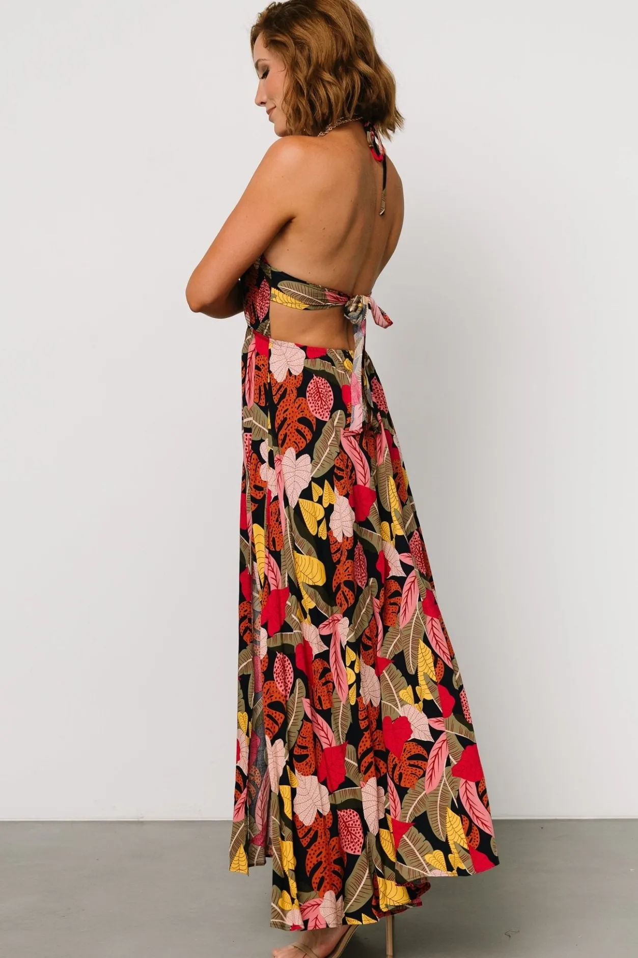 Hot Baltic Born Kota Halter Maxi Dress | Navy Multi Print NavyMultiPrint