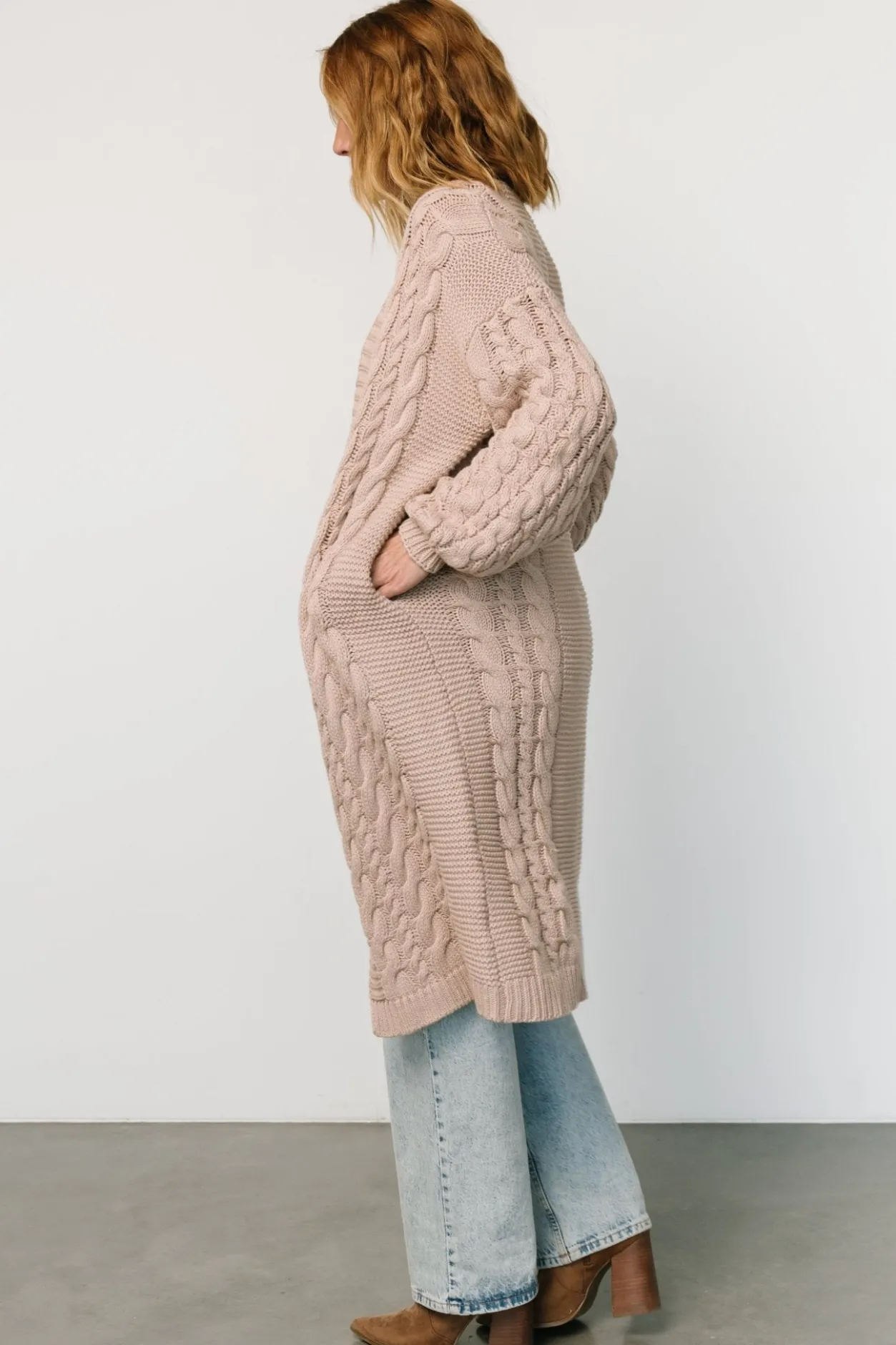 Best Baltic Born Kristen Cable Knit Cardigan | Taupe