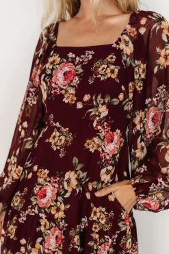 Sale Baltic Born Kristy Maxi Dress | Wine Floral WineFloral
