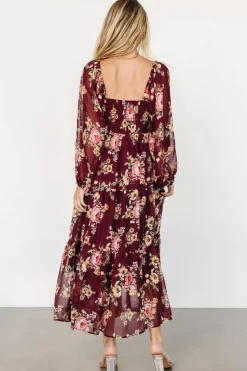 Sale Baltic Born Kristy Maxi Dress | Wine Floral WineFloral