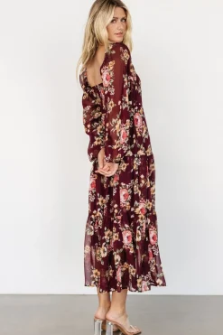 Sale Baltic Born Kristy Maxi Dress | Wine Floral WineFloral