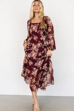 Sale Baltic Born Kristy Maxi Dress | Wine Floral WineFloral