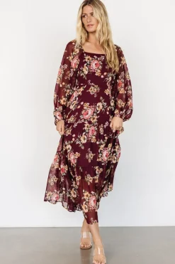 Sale Baltic Born Kristy Maxi Dress | Wine Floral WineFloral