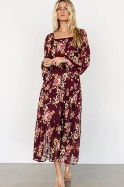 Sale Baltic Born Kristy Maxi Dress | Wine Floral WineFloral
